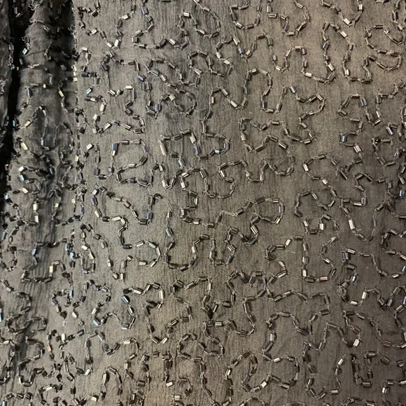 Vintage Patra Petite Black Beaded Silk Evening Jacket Cropped Size PM 80s 90s - Picture 8 of 16